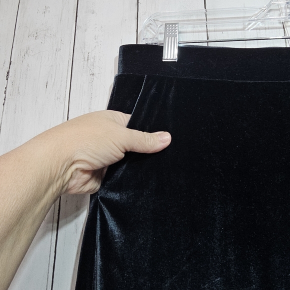 Betabrand Wide Leg Velvet Pull On Dress Pants High Rise Stretch Waist Size Large - Picture 4 of 8